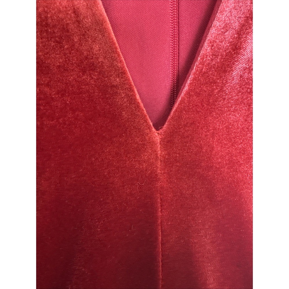 Christina Wu Celebration Burnt Orange Velvet V-Neck Maxi Formal Dress Size 10 - Picture 6 of 10